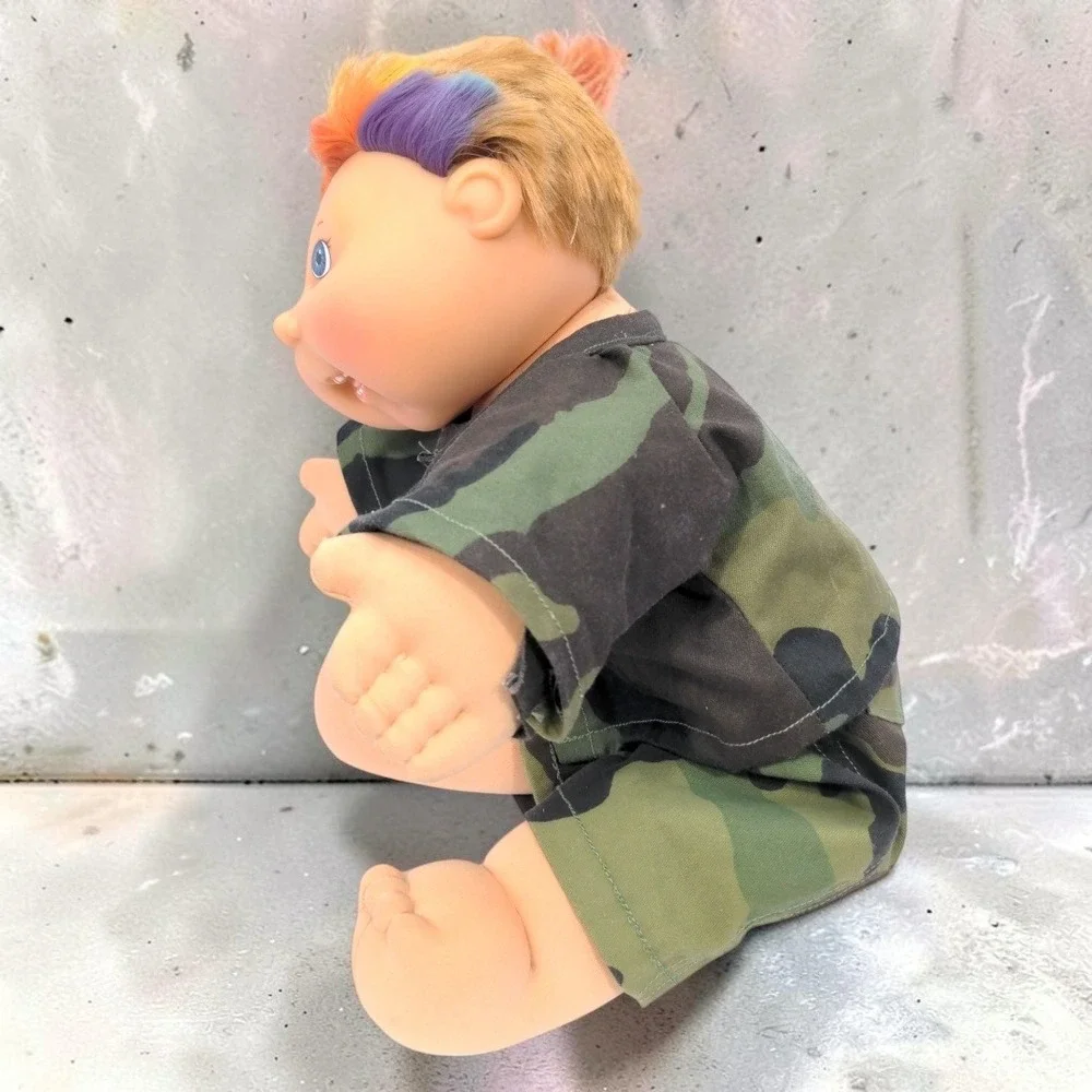 VTG Cabbage Patch Kids Magic Touch Colorsilk Boy Doll Camo Orange Hair 2005 CPK